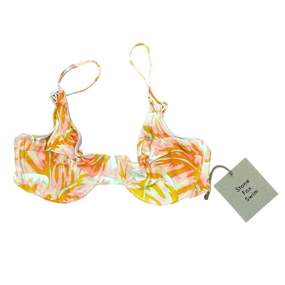 NWT Stone Fox Swim Conch Bikini Top - Hot Tropix Print Size Large - Picture 3 of 6